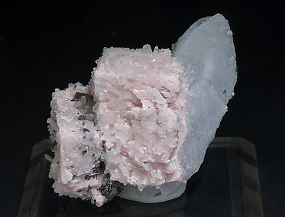 Rhodochrosite with Quartz and Arsenopyrite. Side