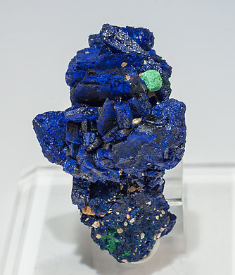 Azurite with Malachite after Cuprite. Front