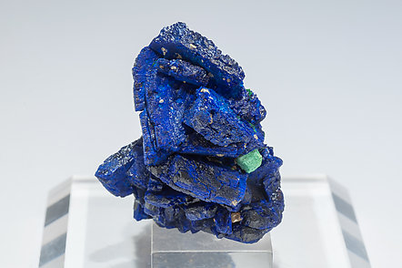 Azurite with Malachite after Cuprite. Top