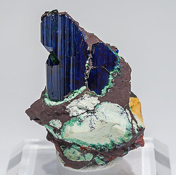 Azurite with Malachite. Front