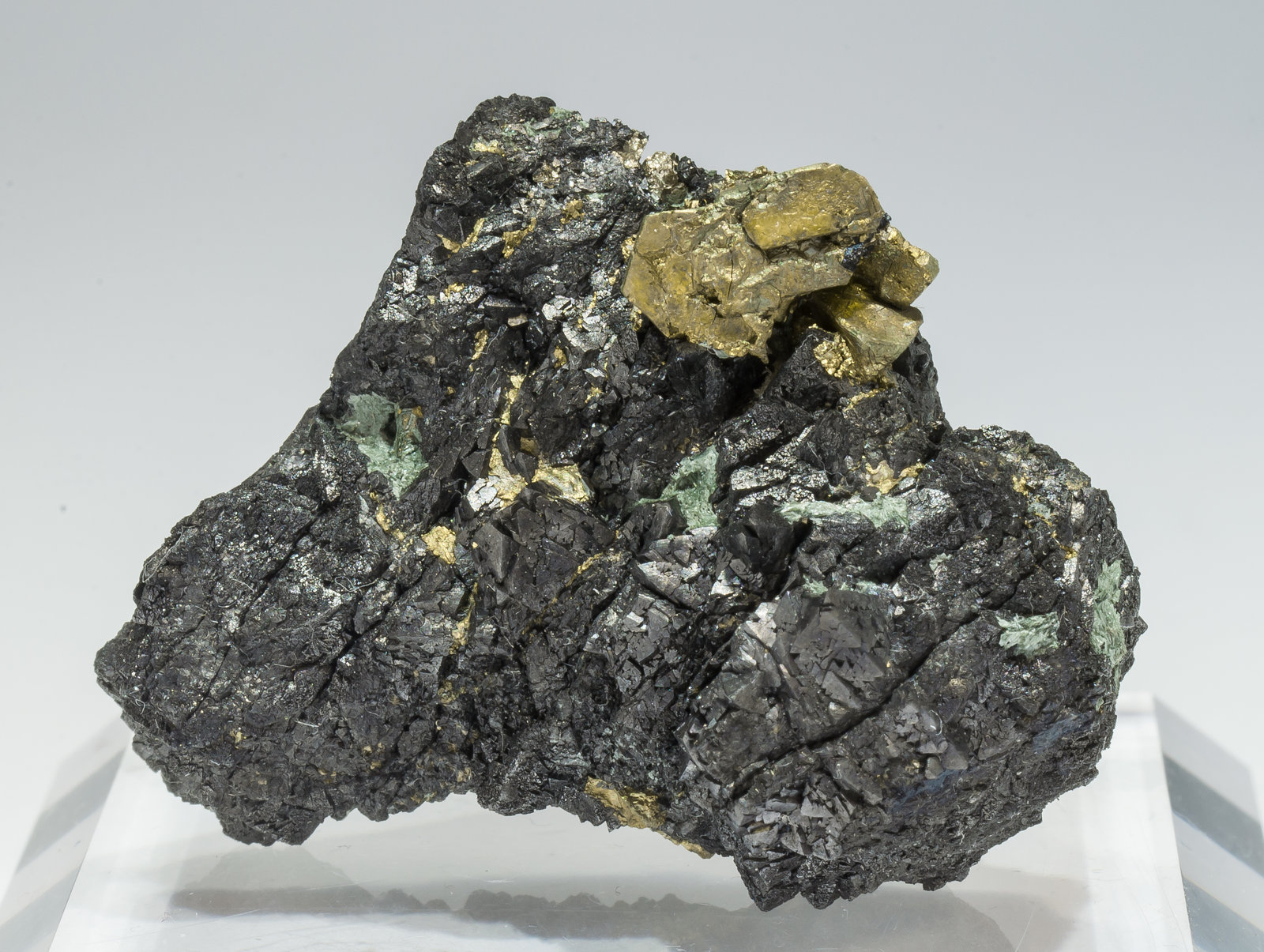 Chalcopyrite with French Creek Mines, St. Peters, Warwick