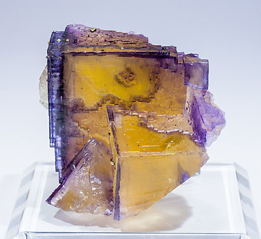 Fluorite with Calcite and Chalcopyrite.