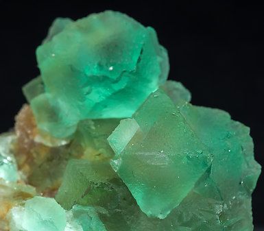 Fluorite (octahedral) with Calcite and Quartz. 