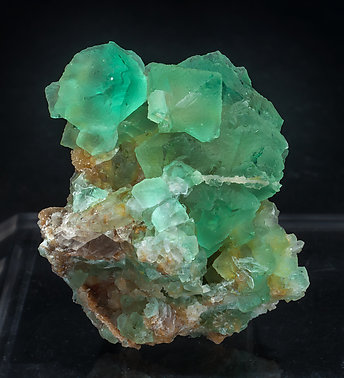 Fluorite (octahedral) with Calcite and Quartz. 