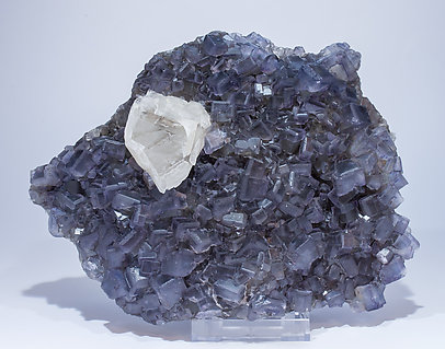 Fluorite with Calcite, Quartz and Pyrite. 
