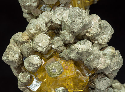 Pyrite with Fluorite. 