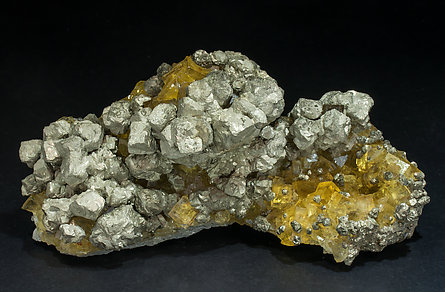 Pyrite with Fluorite.