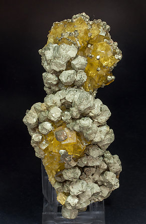 Pyrite with Fluorite. Side