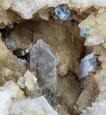 Chalcopyrite with Gypsum, Dolomite and Calcite. 