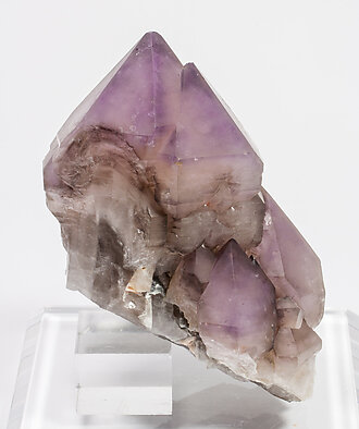 Quartz (variety amethyst) with Quartz (variety smoky). Rear