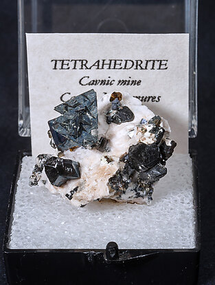 Tetrahedrite with Calcite and Chalcopyrite.