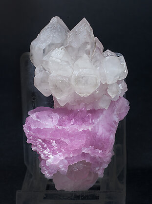 Quartz (variety rose quartz) with Quartz. 