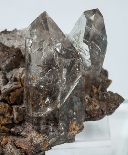 Quartz with Siderite and Gypsum. 