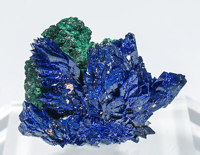 Azurite with Dolomite and Malachite. Front