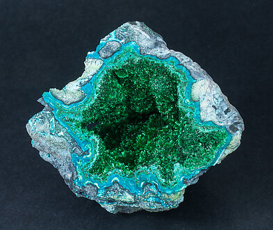 Malachite with Chrysocolla. Front