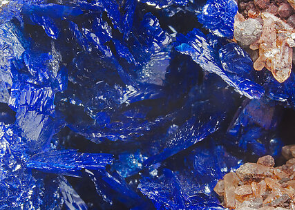 Azurite with Quartz. 