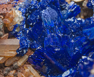 Azurite with Quartz. 