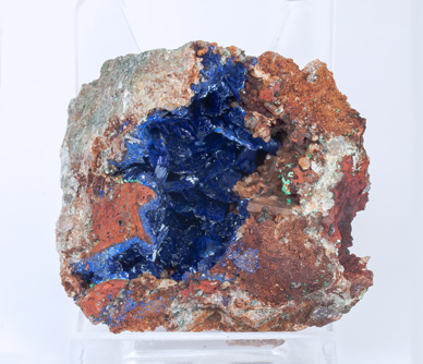 Azurite with Quartz.