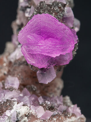 Calcite (variety cobaltoan) with Quartz . 