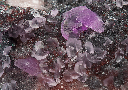 Calcite (variety cobaltoan) with Quartz . 