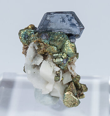 Galena with Chalcopyrite, Siderite and Dolomite. Rear