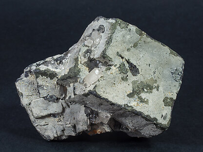 Galena with Cerussite, Plumbogummite, Quartz and Wulfenite. Side