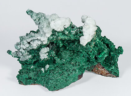 Malachite with Calcite and Cerussite. Front