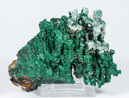 Malachite with Calcite and Cerussite.