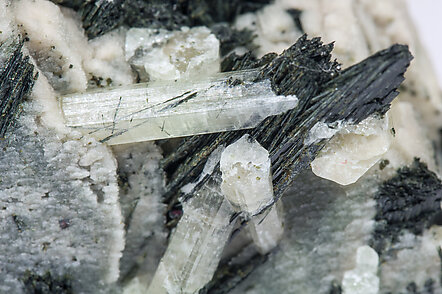 Chlorapatite on Ferro-actinolite with Microcline. 