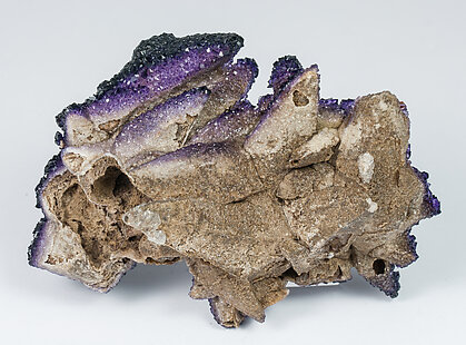 Fluorite with Calcite and Gypsum. Rear