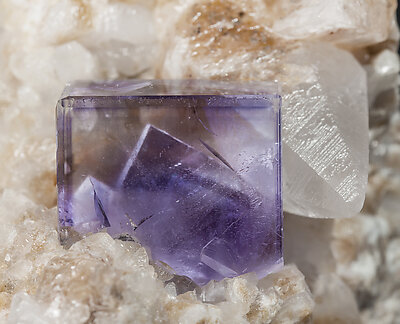 Fluorite with Calcite. 