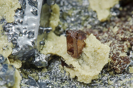 Galena with Siderite and Sphalerite. 
