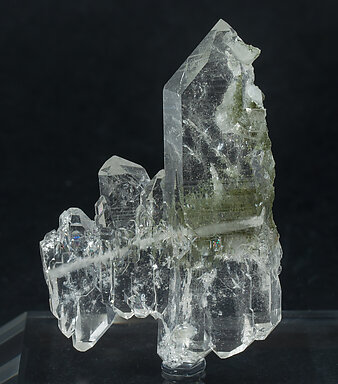 Doubly terminated Quartz (variety faden) with Chlorite. Front