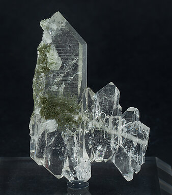 Doubly terminated Quartz (variety faden) with Chlorite. Rear