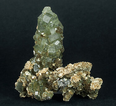 Fluorapatite with Siderite, Arsenopyrite and Muscovite.