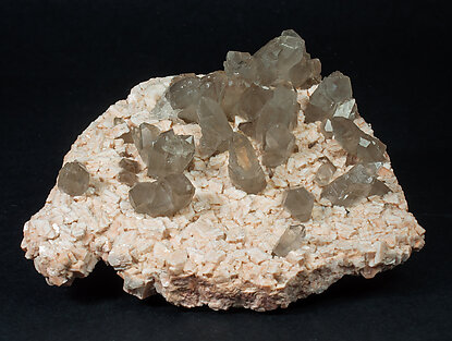 Orthoclase with Quartz (variety smoky). 