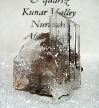 Spodumene on Quartz (variety smoky). 