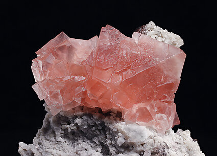 Fluorite (octahedral) with Quartz (variety smoky) and Albite. Rear / Photo: Joaquim Calln