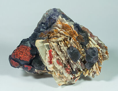 Fluorite with Baryte and Quartz.