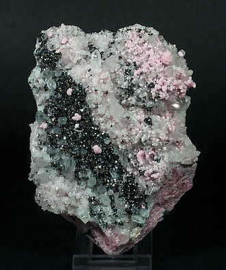 Rhodochrosite with Quartz and Sphalerite. Side