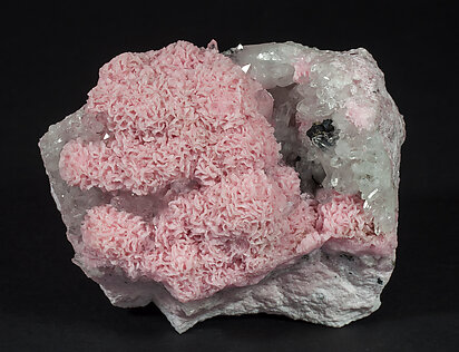 Rhodochrosite with Sphalerite and Quartz.