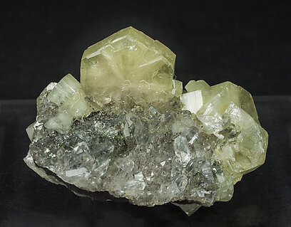 Fluorapatite on Quartz and with Muscovite.