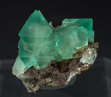 Fluorite (octahedral) with Pyrite.