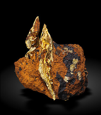 Gold (spinel twin). Side / Photo: Joaquim Callén