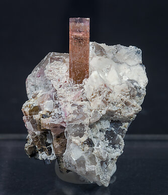 Elbaite-Schorl Series (variety rubellite) with Quartz and Microcline. 