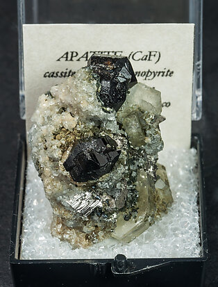 Fluorapatite with Cassiterite and Arsenopyrite.