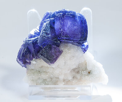 Fluorite with Quartz. Front with light behind
