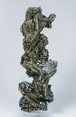 Pyrite after Pyrrhotite with Sphalerite, Calcite and Boulangerite. Front