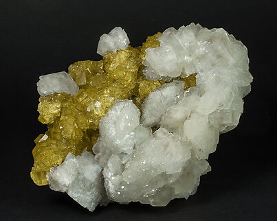 Calcite with Fluorite and Pyrite.