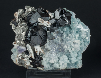 Cassiterite with Fluorite, Arsenopyrite and Mica. Front